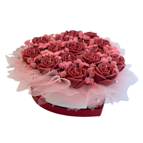 Heart shape rose candle box - heart,