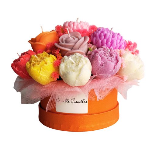 Colorful soy wax flower candle - soy,